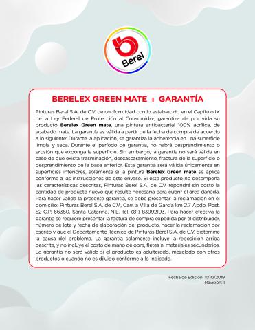 garantia berelex green mate pinturas berel